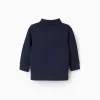 Long Sleeve Cotton Polo-shirt for Baby Boys, Dark Blue