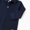 Long Sleeve Cotton Polo-shirt for Baby Boys, Dark Blue