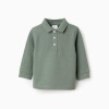 Long Sleeve Cotton Polo-shirt for Baby Boys, Green