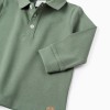 Long Sleeve Cotton Polo-shirt for Baby Boys, Green