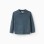 Knitted jumper with polo collar for baby boys, dark blue