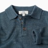 Knitted jumper with polo collar for baby boys, dark blue