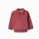 Cotton sweatshirt with polo collar for baby boys, brown