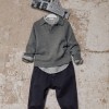 Knitted jumper with polo collar B&S for baby boys, grey