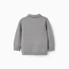 Knitted jumper with polo collar B&S for baby boys, grey