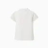Cotton ribbed polo shirt for baby boys, white