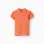 Cotton piqué short-sleeved polo shirt for baby boys, orange