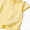 Short sleeve cotton piqué polo shirt for baby boys, yellow
