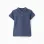 Cotton polo shirt with embossed lines B&S for baby boys, indigo