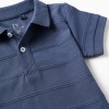 Cotton polo shirt with embossed lines B&S for baby boys, indigo