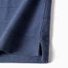Cotton polo shirt with embossed lines B&S for baby boys, indigo
