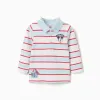 Striped long sleeve polo shirt Mickey for babies and boys, multicolour