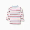 Striped long sleeve polo shirt Mickey for babies and boys, multicolour