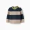 Knitted jumper with stripes for baby boys, navy blue/beige/green