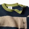 Knitted jumper with stripes for baby boys, navy blue/beige/green