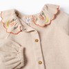Flower Embroidered Twill Shirt for Baby Girls, Beige