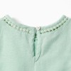 Sleeveless top in cotton and linen for baby girls, light green