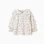 Long sleeve cotton blouse with floral pattern for baby girls, white
