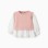 Dual-fabric jumper for baby girls, white/light pink