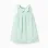 Sleeveless dress in cotton and linen for baby girls, light green