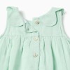 Sleeveless dress in cotton and linen for baby girls, light green