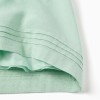 Sleeveless dress in cotton and linen for baby girls, light green