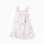 Sleeveless A-line cotton dress with beach motif for baby girls, white