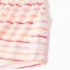 Striped cotton playsuit with cargo pockets for baby girls, multicolour