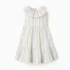 Cotton dress with ethnic stripes B&S for baby girls, multicolour