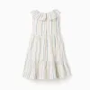 Cotton dress with ethnic stripes B&S for baby girls, multicolour