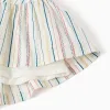 Cotton dress with ethnic stripes B&S for baby girls, multicolour