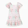 Cotton dress with a tile pattern for baby girls, multicolour