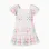 Cotton dress with a tile pattern for baby girls, multicolour