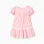 Cotton dress with floral motif and balloon sleeves for baby girls, pink