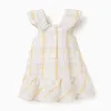 Checked cotton dress with ruffles B&S for baby girls, multicolour