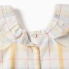 Checked cotton dress with ruffles B&S for baby girls, multicolour