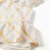 Checked cotton dress with ruffles B&S for baby girls, multicolour