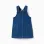 Denim pinafore dress with front pockets for baby girls, blue