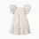 Cotton dress with floral pattern and ruffles for baby girls, light beige