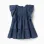 Dress in cotton and linen with ruffled sleeves You&Me for baby girls, blue