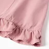 Twill pinafore dress with ruffled hem for baby girls, pink