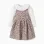 T-shirt and corduroy pinafore dress set for baby girls, white/beige
