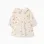 Long sleeve cotton dress with floral embroidery for baby girls, white