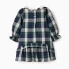 Checked cotton dress with ruffles B&S for baby girls, blue/green/beige