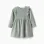 Long sleeve corduroy dress with ruffles for baby girls, light green