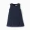 Sleeveless Roma knit dress for baby girls, navy blue