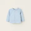 Cotton Cardigan for Newborns, Light Blue