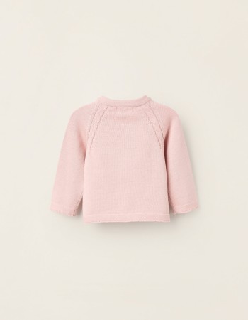 Cotton Cardigan for Newborn Girls, Pink