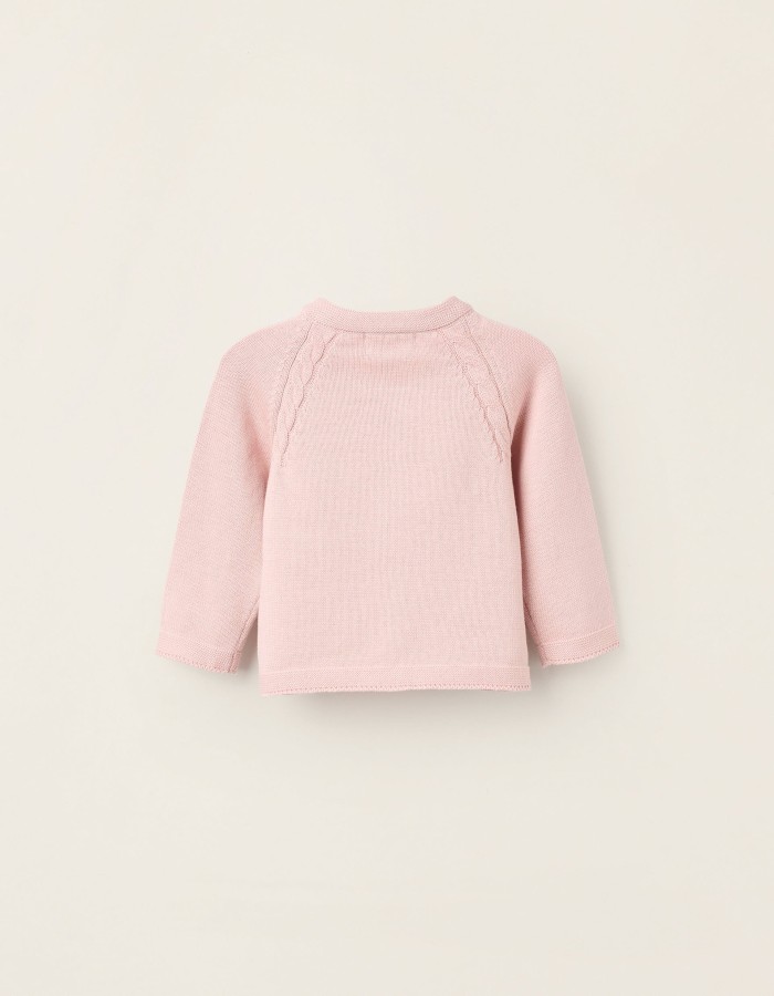 Cotton Cardigan for Newborn Girls, Pink