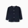Round Neck Cardigan for Baby Girls, Dark Blue